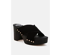 Rag & Co Women's Mearsk Genuine Suede Leather Clogs