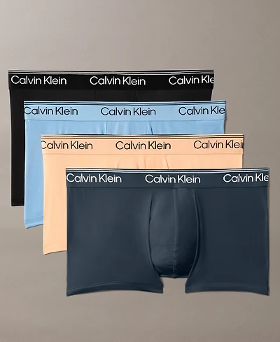 Calvin Klein Men's Microfiber Stretch Low Rise Trunks, 4-Pack