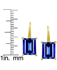 Macy's Lab Grown Ruby (8.6 ct. t.w.) Drop Earrings 14k Gold-Plated Silver (Also Available White & Blue Sapphire)