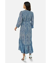 Yumi Women's Paisley Dipped Hemline Midi Dress