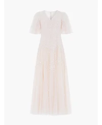 Needle & Thread Women's Scallop Sequin V-neck Ankle Gown