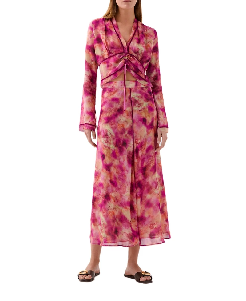 Scalpers Women's Tie Velvet Print Skirt