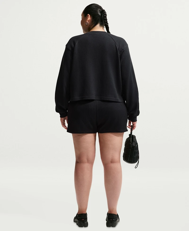 Nike Sportswear Chill Waffle Plus Oversized Henley Long-Sleeve Top