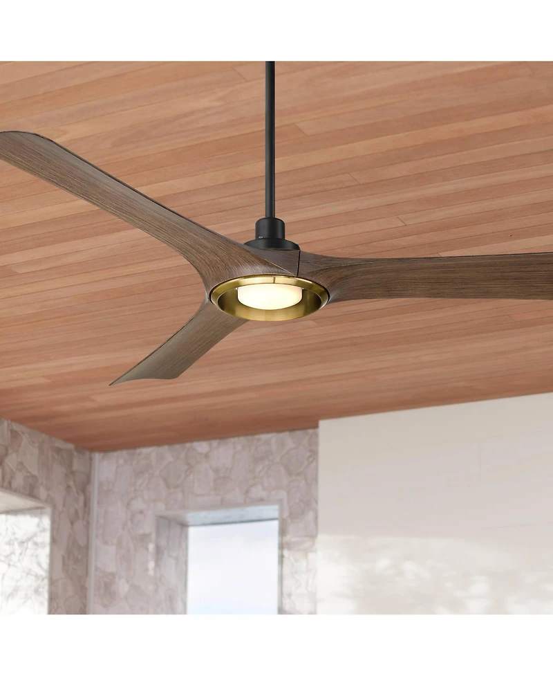 Casa Vieja 56" Ethos Indoor Outdoor Ceiling Fan 3 Blade Led Light Remote control