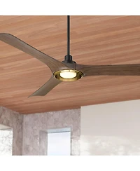 Casa Vieja 56" Ethos Indoor Outdoor Ceiling Fan 3 Blade Led Light Remote control