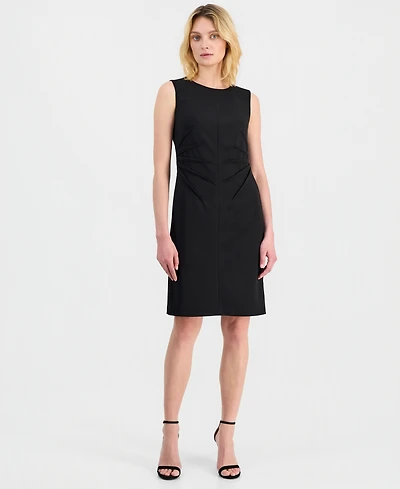 Anne Klein Women's Round-Neck Scuba Crepe Sheath Dress