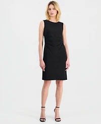 Anne Klein Women's Round-Neck Scuba Crepe Sheath Dress