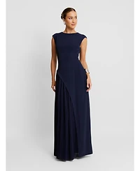 Six Stories Women's Cap Sleeve Pleated Maxi Dress