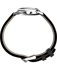 Timex Unisex Quartz Analog Black Leather Watch 38mm