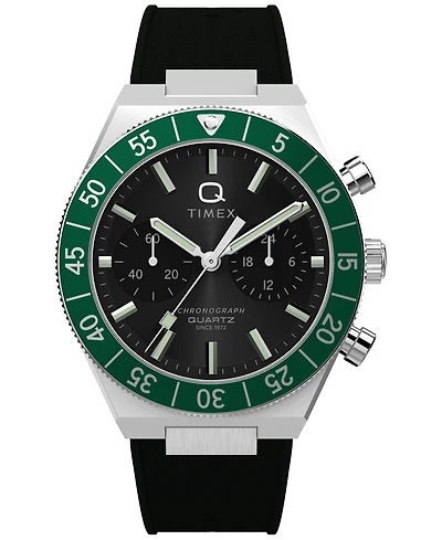 Timex Men's Quartz Chronograph Black Silicone Watch 40mm