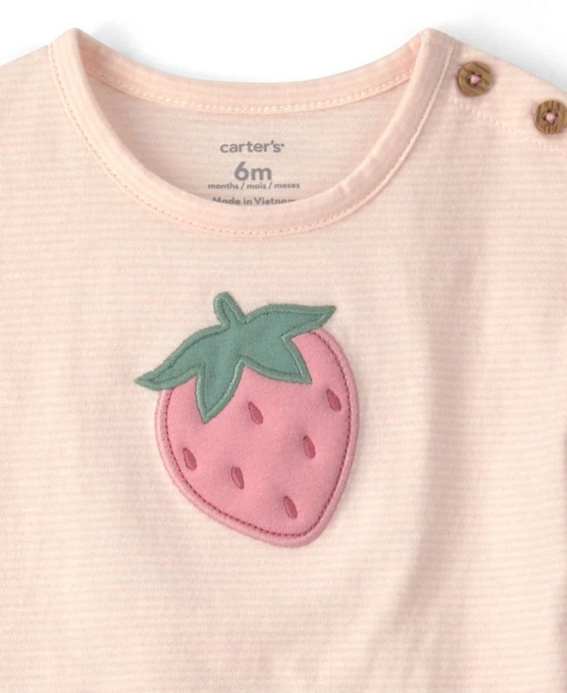 Carter's Baby Girls' Flutter Sleeve Top, Pants and Headband, 3-Piece Set