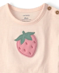 Carter's Baby Girls' Flutter Sleeve Top, Pants and Headband, 3-Piece Set