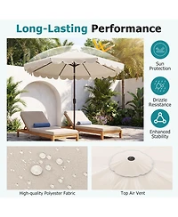 Slickblue Outdoor Patio Umbrella with Crank and Push Button Tilt Mechanism