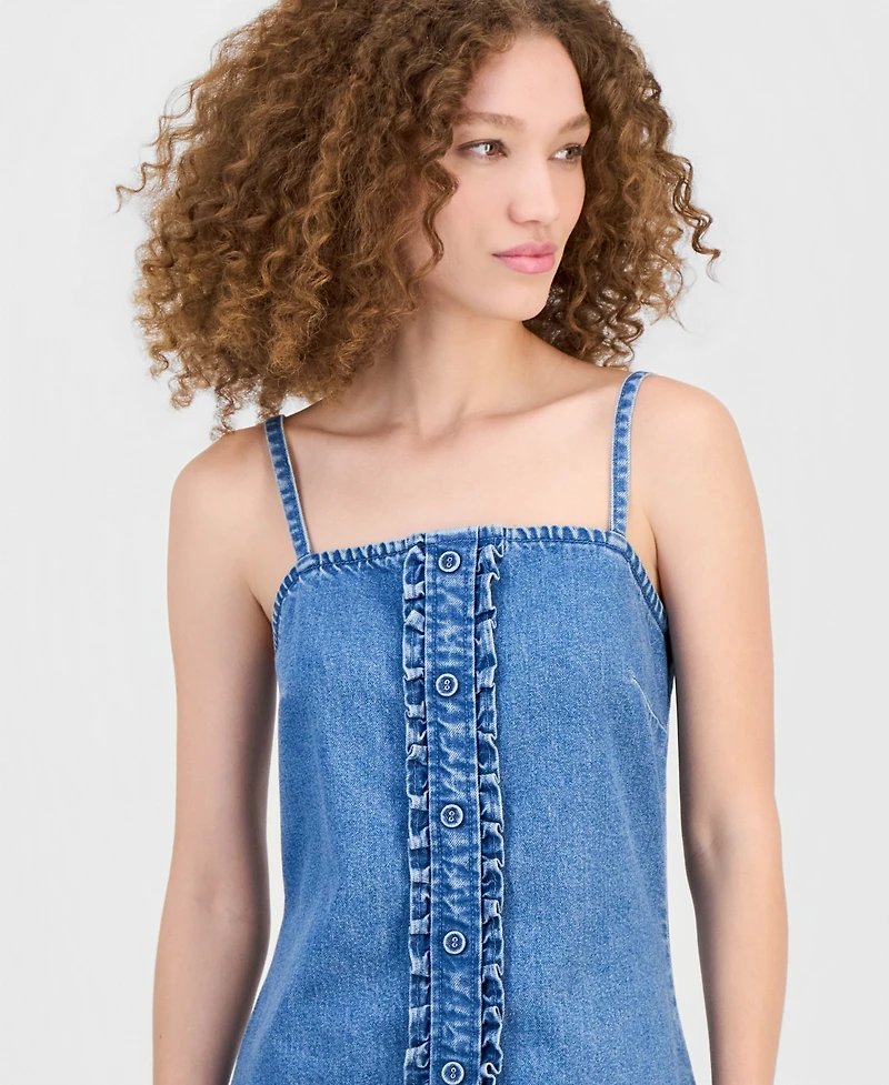 And Now This Women's Eyelet Peplum Denim Minidress, Macy's Exclusive
