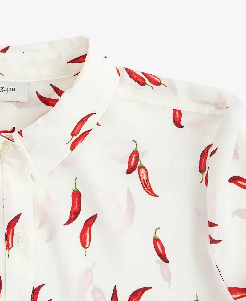 On 34th Women's Button-Front Crepe Shirt, Macy's Exclusive