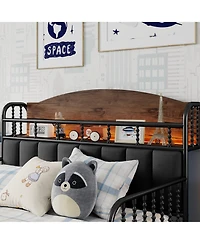 Lucky One Full Size Metal Platform Bed Frame with Light