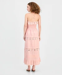 And Now This Women's Cotton Lace-Detail Fit & Flare Maxi Dress, Exclusively at Macy's