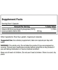 Swanson P5P Pyridoxal5Phosphate Coenzymated Vitaminb6 20 Milligrams 60 Capsules