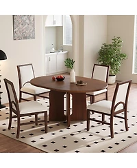 Streamdale Furniture Solid Wood Extendable Dining Set for 4