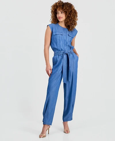 I.n.c. International Concepts Petite High-Rise Belted Tapered Pants, Macy's Excluisve