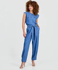 I.n.c. International Concepts Petite High-Rise Belted Tapered Pants, Macy's Excluisve