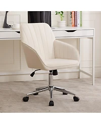 Flynama Silver Base Adjustable Ergonomic Swivel Office Chair,Long Sitting Chair