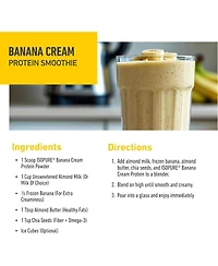 Isopure Zero Carb Pure Whey Isolate Protein Powder, Lactose Free, Gluten Free, With Vitamins, Banana Cream, 25g Protein Per Serving, 44 Servings