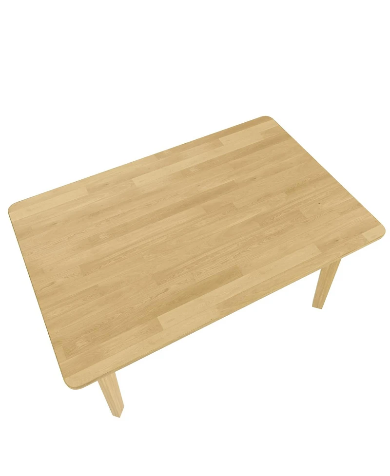 Streamdale Furniture Rustic 5-Piece Dining Set Solid Wood Table and 4 Upholstered Chairs