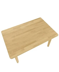 Streamdale Furniture Rustic 5-Piece Dining Set Solid Wood Table and 4 Upholstered Chairs