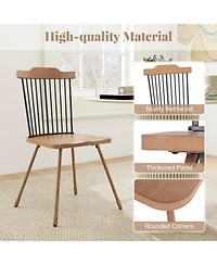 Gouun Spindle Back Dining Chairs Set of 2 with Ergonomic Contoured Seat