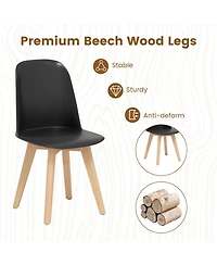 Gouun Modern Pp Dining Chairs Set of 2 with Beech Wood Legs and Tilt Backrest