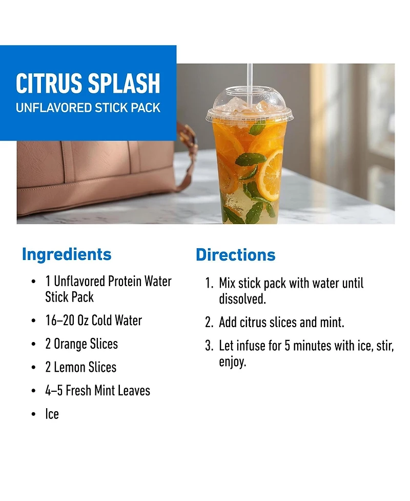 Isopure Clear Protein with Electrolytes, Unsweetened Stick Pack, 6 Count