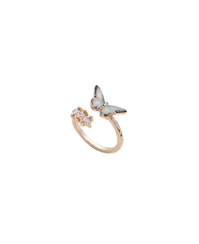 Fable England Enamel Butterfly Ring