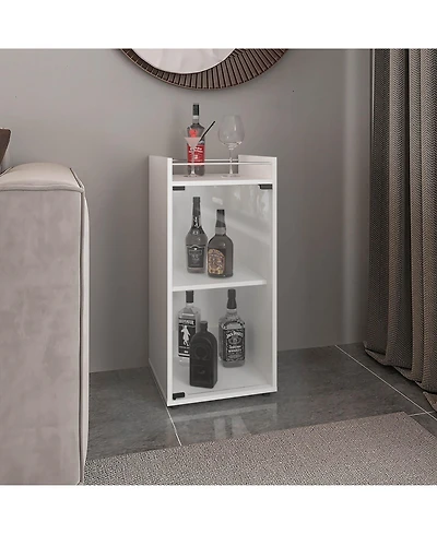 Flynama Minibar Cabinet with 2 Doors, Open Shelf and Compact Design
