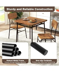 Gouun 3-Piece Square Dining Table Set for 2 with Storage Rack