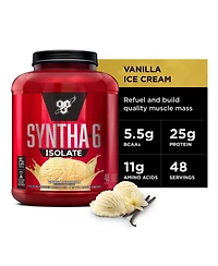Bsn Syntha-6 Isolate Protein Powder, Whey Protein Isolate, Milk Protein Isolate, Flavor Vanilla Ice Cream, 48 servings