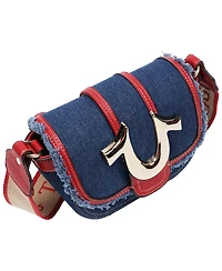 True Religion Women's Asher Frayed Edge Mini Flap Crossbody