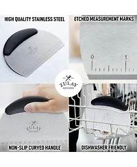 Zulay Kitchen Multi-purpose Bench Scraper And Chopper - Round