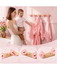 Yigii Wood Wall Hooks - Heavy Duty, 5 Pack