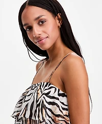 Bar Iii Women's Printed High-Low Ruffle Tank, Macy's Exclusive