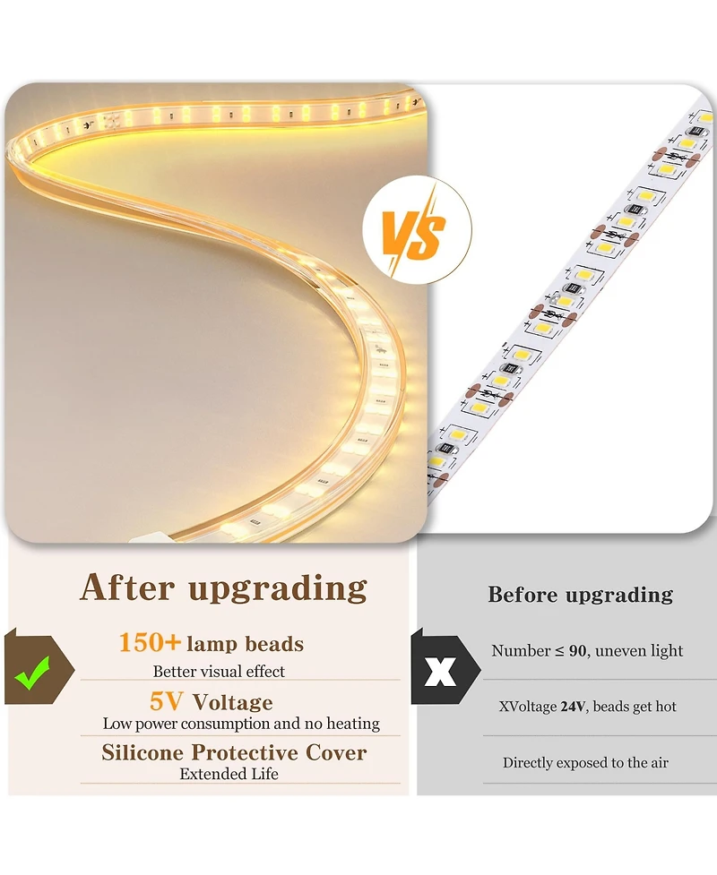 Homfan Floating Upholstered Bed Frame with Led Diamond Headboard and Wood Slats, Available Full, Queen, King