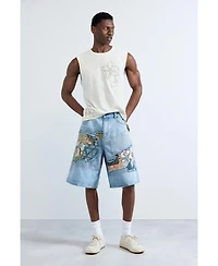 Desigual Men's Denim bermuda patches