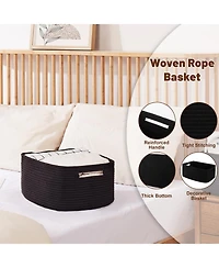 Gnuadz 2-pack Woven Rope Storage Basket Shelves Closet Cube Bins Gift