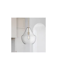 Possini Euro Design Stephanie Wide Brass and Glass Pendant Light