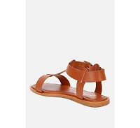 London Rag Women's Yumal Buckled Square Toe Flat Sandals