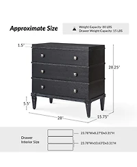 Hulala Home Taesan Transitional 28'' W 3-Drawer End Table with Charging Station
