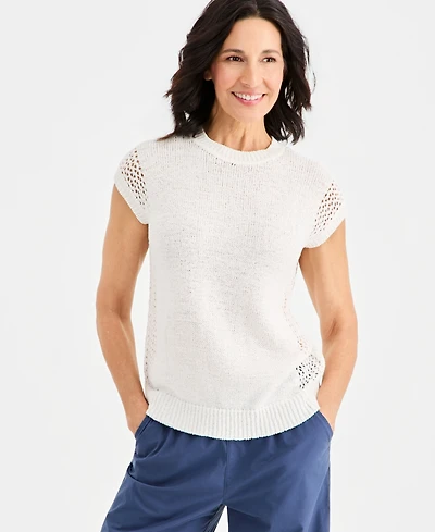 Style & Co Women's Mixed-Stitch Dolman-Sleeve Sweater, Macy's Exclusive