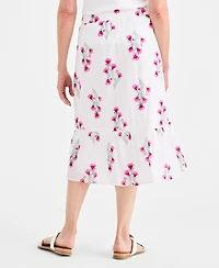 Style & Co Women's Printed Cotton Pull-On Midi Skirt, Macy's Exclusive