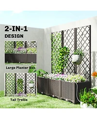 Outsunny 3PCS Self-Watering Planetr with Trellis, Automatic Watering Kit