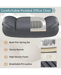 Flynama Leather Ergonomic Office Chair,Flip-Up Arms Rocking Gaming Chair